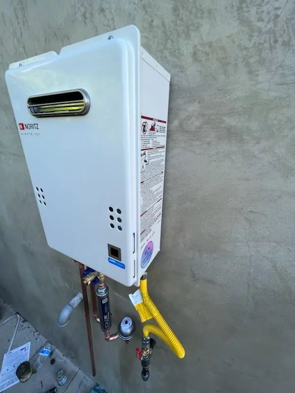 Tankless water heater installation for Vaughn homes